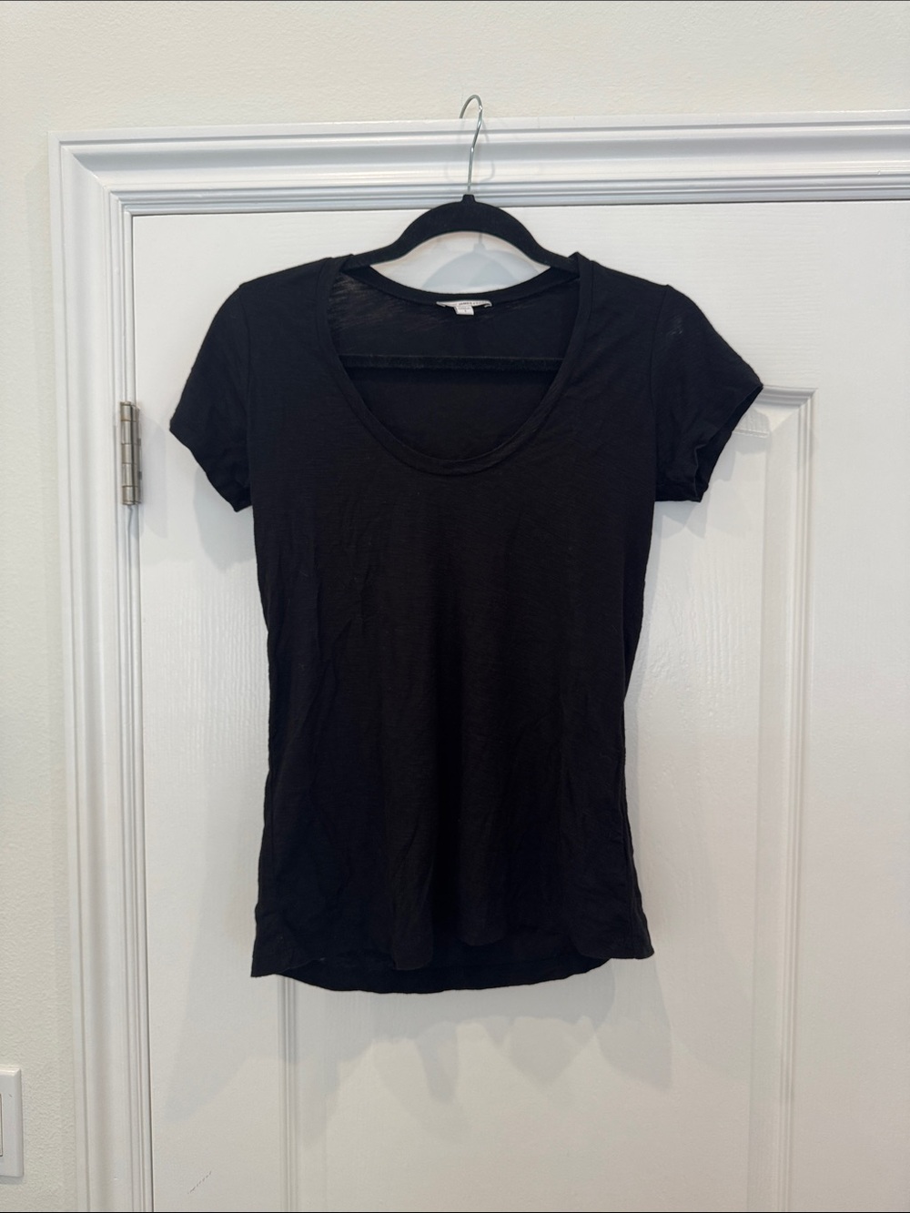 James Perse Black Scoop Neck Short Sleeve Tee